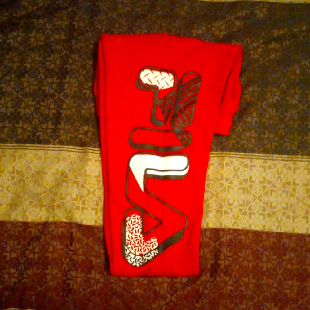 Red and black Fila sweats size small 8